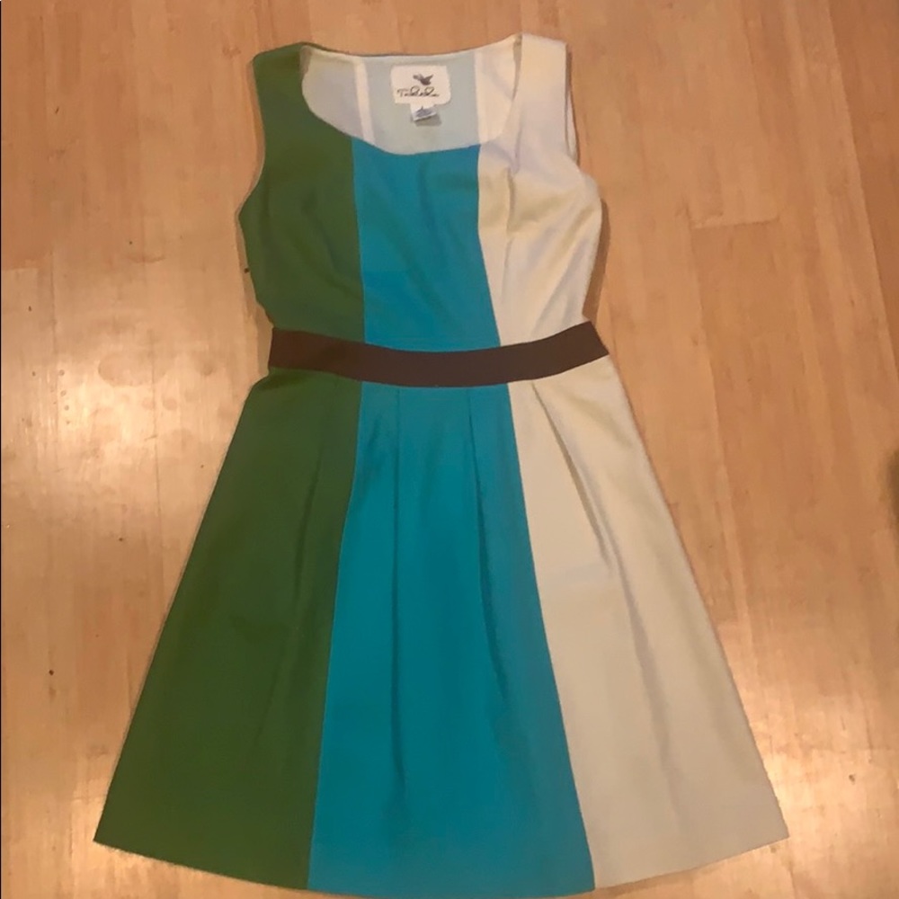 Anthropologie cotton tri color dress